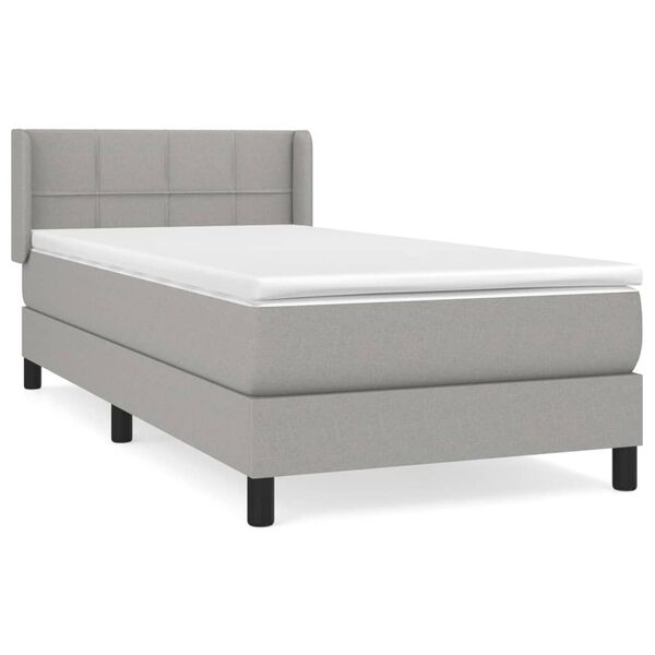 vidaXL Boxspring posteľ s matracom bledosiv&yacute; 100x200 cm l&aacute;tka