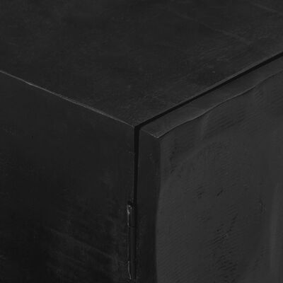 vidaXL TV skrinka, čierna 110x30x40 cm, mangový masív a železo
