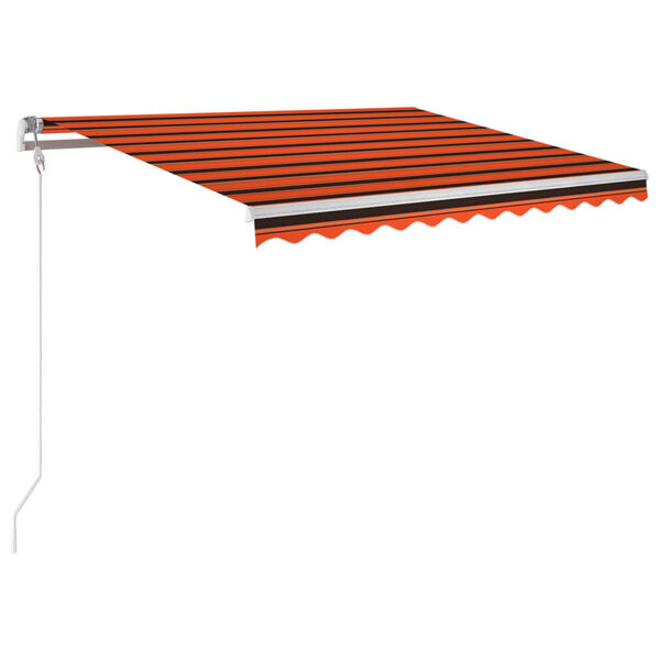 vidaXL Automatick&aacute; mark&iacute;za,LED a senzor vetra 300x250cm,oranžov&aacute;/hned&aacute;