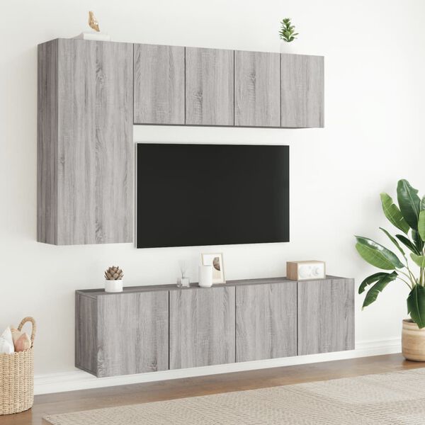 vidaXL TV skrinky nástenné 2 ks sivé sonoma 60x30x41 cm