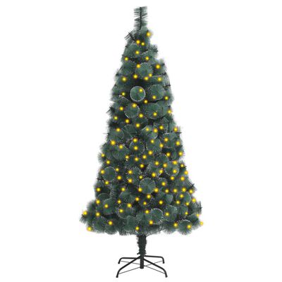 vidaXL Osvetlený umelý vianočný stromček+stojan, zelený 120 cm, PET