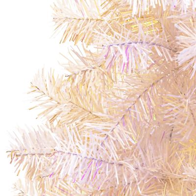 vidaXL Umelý vianočný stromček s dúhovými vetvičkami biely 180cm PVC