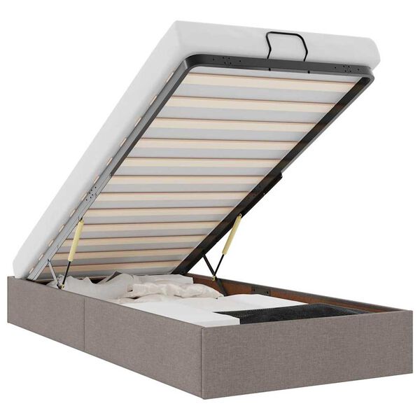 vidaXL Osmansk&yacute; r&aacute;m postele bez matraca sivohned&aacute; 100x200 cm l&aacute;tka