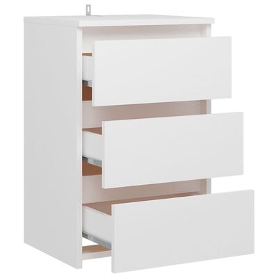 vidaXL Nočné stolíky 2 ks, biele 40x35x62,5 cm, kompozitné drevo