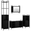 vidaXL Set kabinetov do k&uacute;peľne 4 ks Čierny dub 40 x 36 x 200,5 cm