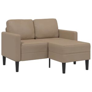 vidaXL 2-miestna pohovka s ležadlom v tvare L, cappuccino 125 cm, umel&aacute; koža