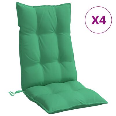 vidaXL Podušky na stoličky s vysokým operadlom 4 ks zelené látka
