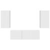 vidaXL Sada n&aacute;stenn&eacute;ho kabinetu na TV 4 pcs Vysok&yacute; lesk bielej
