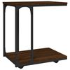 vidaXL Bočn&yacute; stol&iacute;k s kolieskami hned&yacute; dub 50x35x55,5 cm sprac. drevo
