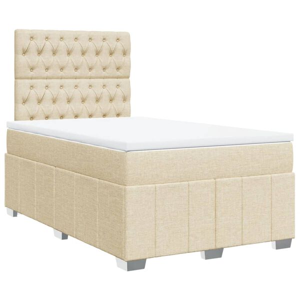 vidaXL Boxspring posteľ s matracom krémová 120x190 cm látka
