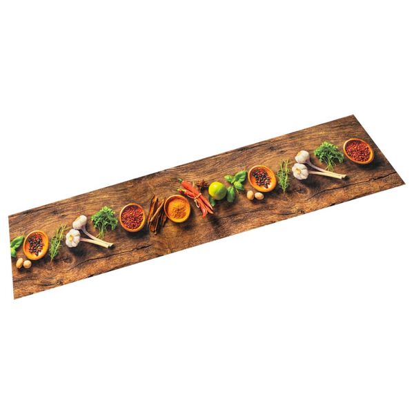 vidaXL Kuchynsk&yacute; koberec um&yacute;vateľn&yacute; Spices 60x180 cm zamat