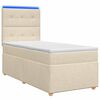 vidaXL Posteľ boxspring s matracom Kr&eacute;mov&aacute; 90 x 190 cm L&aacute;tka