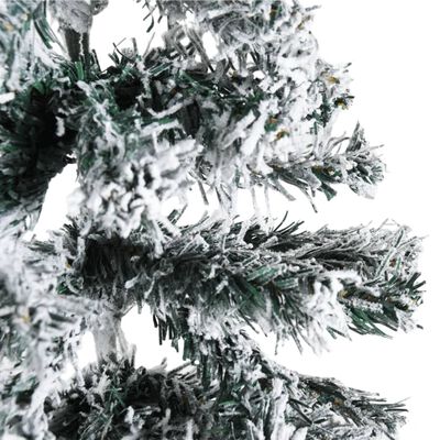vidaXL Úzky zasnežený umelý vianočný polovičný stromček 120 cm