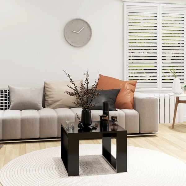 vidaXL Príručný stolík, čierny 50x50x35 cm, kompozitné drevo