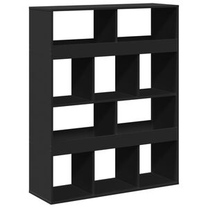 vidaXL Knižnica čierna 100x33x125,5 cm kompozitn&eacute; drevo