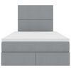 vidaXL Postel s &uacute;ložn&yacute;m prostorem a LED svetlom Svetlosiv&aacute; Polyester