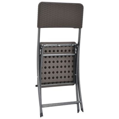 vidaXL Skladacie záhradné stoličky 2 ks, HDPE a oceľ, hnedé