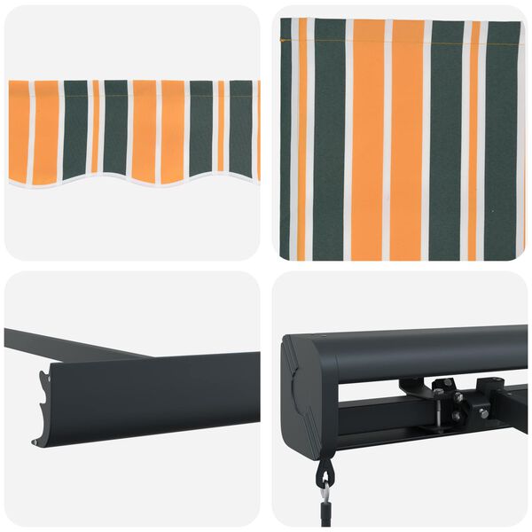 vidaXL Zatemniteľn&aacute; mark&iacute;za Zelen&aacute; a žlt&aacute; 300 x 250 cm Textil a kov