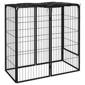 vidaXL Ohr&aacute;dka pre psov 6 panelov čierna 50x100 cm pr&aacute;&scaron;kovan&aacute; oceľ