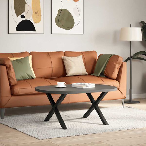 vidaXL Nohy konferenčn&eacute;ho stol&iacute;ka v tvare X, 2 ks, čierne, 70 x (42-43) cm, oceľov&eacute;