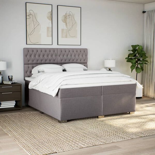 vidaXL Boxspring posteľ s matracom sivohned&yacute; 200x200 cm l&aacute;tka