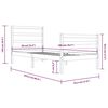 vidaXL Posteľný rám biely borovicový masív 90x200 cm