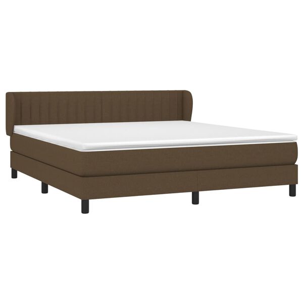 vidaXL Boxspring posteľ s matracom tmavohned&aacute; 180x200 cm l&aacute;tka