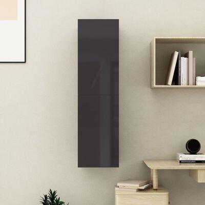vidaXL TV skrinka, lesklá sivá 30,5x30x110 cm, kompozitné drevo
