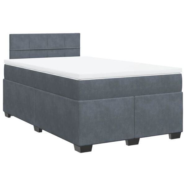 vidaXL Posteľn&yacute; r&aacute;m boxspring s matracom tmavosiv&yacute; 90x190 cm zamat