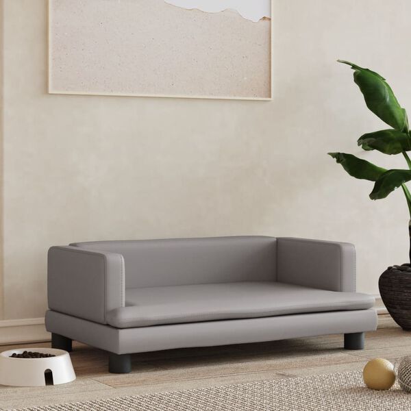 vidaXL Pelech pre psa siv&yacute; 80x45x30 cm umel&aacute; koža