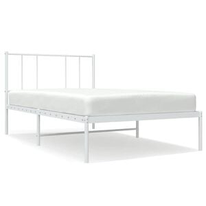 vidaXL Kovov&yacute; r&aacute;m postele bez matraca s čelom biely 75x190cm