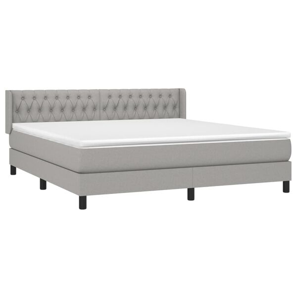 vidaXL Boxspring posteľ s matracom bledosiv&aacute; 180x200 cm l&aacute;tka