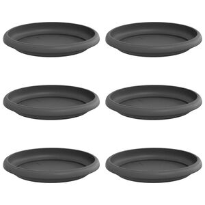 vidaXL Kruhov&yacute; kvetinov&yacute; podnos 6 ks Čierna &Oslash; 14 x 2 cm Plast