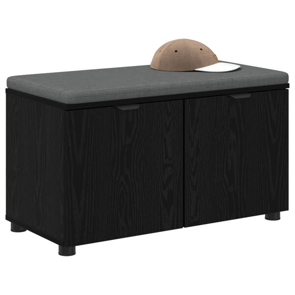 vidaXL Predsieňov&aacute; lavica s vank&uacute;&scaron;om Čierny dub 80 x 46 x 46 cm