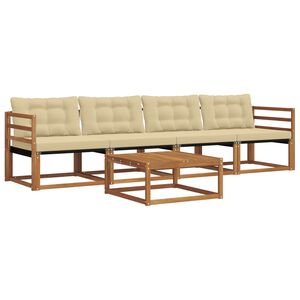 vidaXL Z&aacute;hradn&aacute; s&uacute;prava gaučov s vank&uacute;&scaron;om 5 pcs Pr&iacute;rodn&aacute; a b&eacute;žov&aacute;