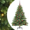 vidaXL Umel&yacute; vianočn&yacute; stromček s 150 LED-i Zelen&aacute; 120 cm PE a PVC