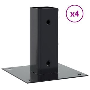 vidaXL Podstavce na stĺpiky &scaron;tvorcov&eacute; 4 ks antracitov&eacute; 46x46 mm s pr&aacute;&scaron;kovou farbou z ocele
