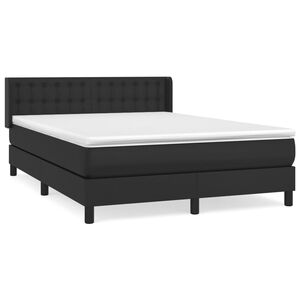 vidaXL Boxspring posteľ s matracom čierna 140x200 cm umel&aacute; koža