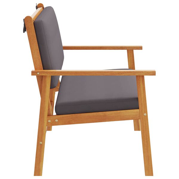 vidaXL Záhradná lavička s vankúšom Hnedá Akáciový masív