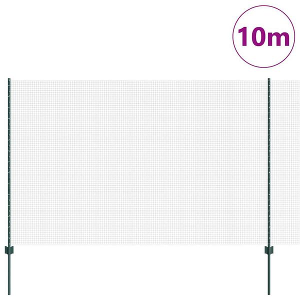 vidaXL Plot s podperou Zelen&aacute; 1,5 x 10 m Ocel a PVC