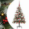 vidaXL Umel&yacute; vianočn&yacute; stromček Zelen&aacute; a biela 120 cm PVC, kov a plast