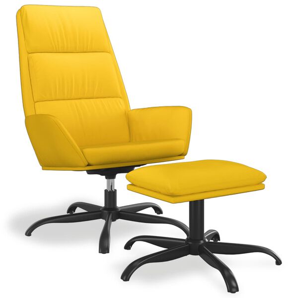 vidaXL Relaxačn&eacute; kreslo s podnožkou horčicovo-žlt&eacute; zamat