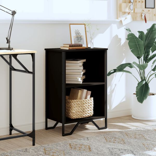 vidaXL Knižnica čierna 50x31x74,5 cm kompozitné drevo