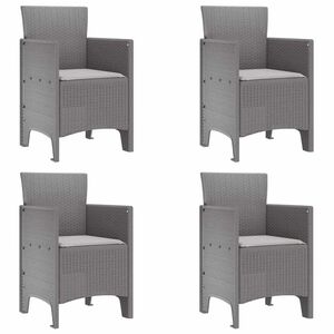 vidaXL Záhradná stolička 4 pcs Svetlosivá 53 x 49 x 85 cm PP