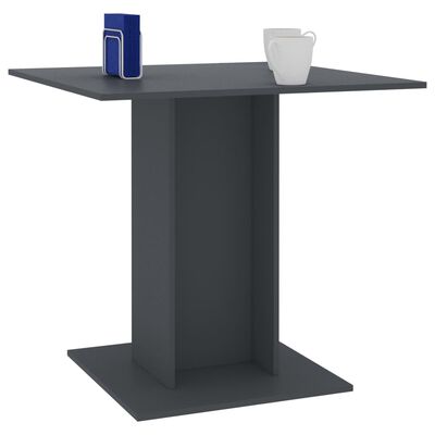 vidaXL Jedálenský stôl, sivý 80x80x75 cm, kompozitné drevo
