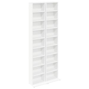 vidaXL CD Skrinka 2 ks Biela 33 x 23,5 x 175 cm Kompozitn&eacute; drevo