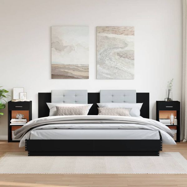 vidaXL Nočn&eacute; stol&iacute;ky 2 ks čierne 35x34x65 cm kompozitn&eacute; drevo