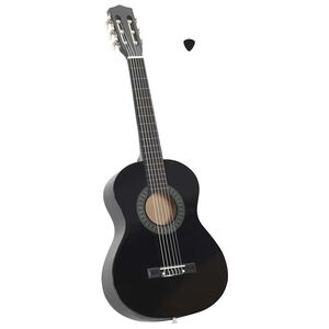 vidaXL Klasická gitara pre začiatočníkov a deti čierna 1/2 34"