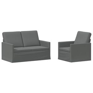 vidaXL Sada pohoviek 2 pcs Tmavosiv&aacute; L&aacute;tka