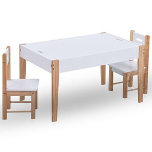 vidaXL 3-dielna sada detsk&eacute;ho stola+tabuľa a stoličky, čierno biela